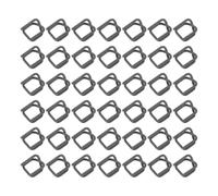50 pièces Boucle Métallique pour Sangle D’Emballage, 3,8x3x1,2cm | Acier Phosphaté Noir, Profil Plat à Ouvertures Latérales, Insertion Rapide pour Palettes, Caisses et Déménagement