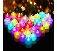 50 Pièces Bougies LED Changeantes de Couleurs, Bougies LED sans Flamme Fonctionnant sur Piles, pour Décorations de Noël, Halloween, Clignotantes et Lumineuses