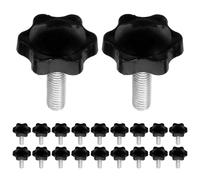 50 Pièces Bouton de Serrage Manuel Réglable M6x25 Mm Noir | Poignée de Verrouillage à Tige Filetée Mâle, Plastique et Acier Carbone, Usage Industriel