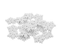 50 Pièces Boutons Flocon de Neige en Bois Blanc 18mm | Décoration Créative Festive, Lot de Boutons Délicats, Usage Bricolage Saisonnier, Finition Blanche, 18mm