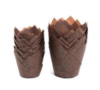 50 Pièces Caissette Papier Pâtisserie Motif Vague, Anti-huile | Papier, Usage Mariage et Fiançailles, Format Petit Moule Cake, pour Œufs et Desserts