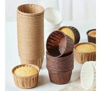 50 pièces Caissettes à cupcakes en papier brun, mini-caissettes jetables pour la cuisson, supports à muffins et gâteaux pour la cuisson, le DIY de desserts, les mariages, les baby-showers, les anniver