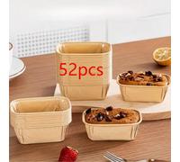 50 pièces Caissettes de cuisson anti-adhésives, de taille mini rectangulaire avec des bords rainurés pour éviter les fuites, empilables pour une cuisson uniforme. Convient pour le pain, les petits gât