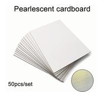 50 pièces Cartes de perles blanches fausses Papier Graffiti Carton nacré, Cartes d'invitation personnalisées imprimées, Cartes de nom de table, Cartes de menu, Cartes de voeux DIY, Cartes postales, Pe