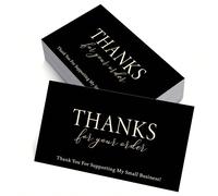 50 pièces Cartes de remerciement, Cartes de remerciement pour votre commande pour les petites entreprises, Notes de remerciement élégantes et minimalistes, Cartes d'appréciation des clients, Encarts p
