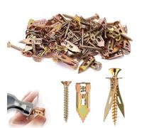 50 Pièces Chevilles Kit, Vis d'ancrage Auto-perceuses pour Cloisons Sèche | Vis autoforeuse, Kit d'ancrage pour Marteau, Fixation de Meub (50 Pièces Chevilles 1,2 x 4 cm et Clou)