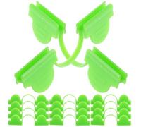 50 Pièces Clip de Serrage en Plastique à Double Tête | Pinces de Fixation pour Serrage Tunnel, Plastique Vert, Installation Simple, Ajustement Facile, Usage en Jardinage