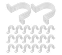 50 Pièces Collier de Serrage en PVC en U 0,8 Pouce Blanc | Montage Rapide, Bords Polis sans Bavure, Structure Épaissie à 2 Trous, pour Conduits et Plafonds