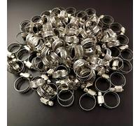 50 pièces colliers de serrage en acier inoxydable, colliers de serrage en spirale réglables de 10 à 16 mm, étanches et antirouille, pour automobile, applications mécaniques, tuyaux, refroidisseurs,
