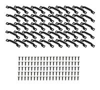 50 Pièces Crochet Cadre Mural Noir avec Vis, Accroche Tableau Sans Percer, Fixation Cadre Photo Dents de Scie, Attache Tableau Lourd, Languette Accroche Cadre, Crochet Suspension pour Décoration