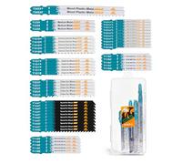 50 pièces de lames pour scie sauteuse à T EXFEIN, assortiment de lames fabriquées avec HCS/HSS/BIM, pour la coupe du bois, du plastique et du métal (T118A, T118B, T123X, T345XF, T101AO, T101B, T101BR