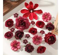 50 pièces de têtes de fleurs artificielles, de tailles assorties, fleurs de marguerite, convenant pour les artisanats de mariage, la décoration d'intérieur, les fêtes et plus encore 20 pièces de coule