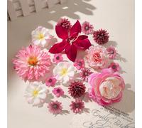 50 pièces de têtes de fleurs artificielles, de tailles assorties, fleurs de marguerite, convient pour les artisanats de mariage, la décoration de la maison, la décoration de fête 20 pièces de couleurs