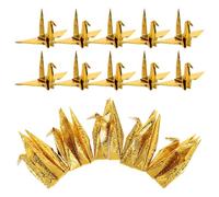 50 Pièces en Origami Dorée Suspendue, Décoration | Papier Nacré Scintillant, Finition Luxueuse, Forme Élégante, pour Murs, Mobiles Suspendus, Anniversaires, Maison et Bureaux