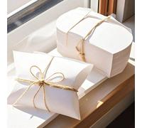50 pièces Ensemble de boîtes d'emballage en forme d'oreiller avec corde, boîte à biscuits boîte à bonbons de mariage pour la fête des mères, fournitures pour petites entreprises, boîte d'emballage, dé