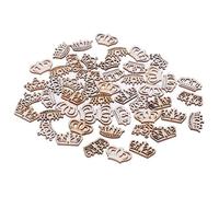 50 Pièces/Ensemble Mini Couronne En Bois Artisanat Formes Bois Couronnes Bricolage Décoration Cadeau Découpage Scrapbooking Emballage Boîte Étiquettes