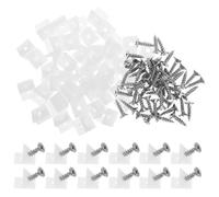 50 Pièces Équerre de Fixation avec Vis Autotaraudeuses | Blanc, Lot avec Vis Nickelées 4x16, Montage Simple, pour Armoire et Assemblage de Mobilier