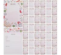 50 Pièces Fiches Recette Papier à Double Cartes de Notes Blanches