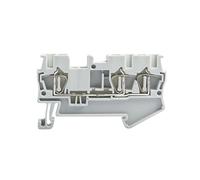 50 pièces fil conducteur ST-2.5-TWIN câblage électrique retour tirer Type 3 conducteurs bornier Rail Din(Gray)