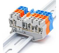 50 pièces fil conducteur ST-2.5-TWIN câblage électrique retour tirer Type 3 conducteurs bornier Rail Din(Orange)