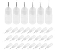 50 Pièces Flacons de Colle à Embout Fin 5ml pour Bricolage Précis | Plastique et Métal, Réutilisable, Empêche le Dessèchement, Application de Précision, Blanc