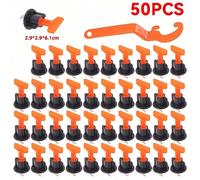 50 pièces Kit de système de nivellement de carrelage réutilisable, comprenant 1 pièce de pince de nivellement de carrelage en plastique, pratique pour l'installation de carrelage, convient pour les ou
