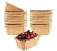 50 Pièces Mini Carrés Caissettes Cupcake, Caissette Muffins Papier | 11.5x4.3x4.3 cm Résistant à L'huile et aux Hautes Températures Moule a Cake Jetable pour Festivals, Mariages, Anniversaires