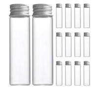 50 Pièces Mini Flacon en Verre 20ml avec Couvercle Aluminium | Usage Polyvalent, Prévention des Fuites, Format Compact, pour Cosmétiques, Aliments, Pigments et Encres