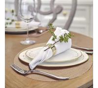 50 pièces Napperon de table rond en lin et jute, tapis de pot de fleurs, tapis de table de salle à manger isolant de la chaleur pour la cuisine et le restaurant, nappe de mariage, décoration de mariag
