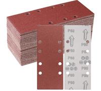50 Pièces Papier a Poncer,93X 230mm Feuilles Abrasives 80 Grains Abrasives Papier pour Ponceuse Vibrante Polir et Enlever La Rouille