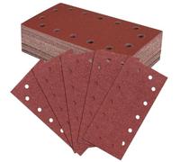 50 Pièces Papier à Poncer, Feuilles Abrasives 230 × 115 mm, 14 Trous | 5 Grain 40, 60, 80, 120, 240, Adaptées pour ponceuse rectangulaire