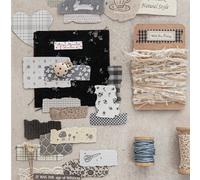 50 pièces/paquet Autocollants de scrapbooking en tissu vintage déchirés à la main, matériaux de DIY décoratifs créatifs et esthétiques, cadeau idéal, fournitures de papeterie scolaire personnalisées p
