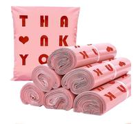 50 pièces PE sacs d'expédition merci coeur modèle enveloppe sac de courrier PE imperméable épaissir Express Postal pliable sac à provisions 45x60cm 50 pièces