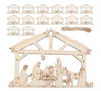 50 Pièces Pendentif de Noël en Bois 10x7,5x0,3cm à Peindre, suspendu | Surface Vierge Lisse, Trou Prépercé, pour Guirlandes, Paquets Présents, Ateliers Créatifs et Décoration de Fête