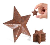 50 pièces Pendentif Étoile Rouillée Noël en Métal Fer 4x4x0,1cm vintage | Décor Rustique Marron, Trou Suspendre, pour Murs et Guirlandes, Lot Créatif pour Ateliers