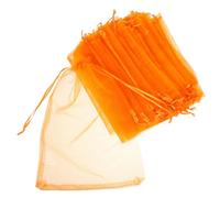 50 Pièces Petits Paquet en Organza à Cordon, Orange | Filet Transparent Réutilisable, Lot Élégant pour Anniversaires, Emballage Présent, Accessoires et Friandises