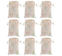 50 Pièces Pochette à Cordon en Lin et Coton, Sachet Vide à Fleurs | Lot Réutilisable, Fermeture Rapide, Protège le Contenu, pour Fêtes, Shower, Loisirs Créatifs