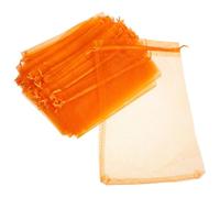50 Pièces Pochettes en Organza Orange à Cordon, Mini Paquet | Organisateur Chic pour Anniversaires et Fêtes, Convient à Papeterie Gloss, Lot Pratique