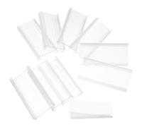 50 Pièces Porte-étiquettes en PVC Transparent 34mm, Stable | Signalisation Réutilisable, Insertion Simple, pour Rayonnages, Bibliothèques et Expositions, Usage Repositionnable