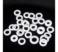 50 pièces PTFE rondelle plate bride, ID 6 8 10 mm joint entretoise étanchéité for manomètre, épaisseur 2 mm bague d'étanchéité en plastique(14x17x2)