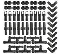 50 Pièces Raccords d'Irrigation pour Tubes 16mm, Connecteur de Tuyau D'Eau D'Irrigation, Connecteurs Barbelés de Tuyaux pour Système d'Irrigation, Connecteurs Barbelés Systèmes d'Arrosage