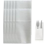 50 Pièces Serviettes D'emballage en Papier Blanc pour Couverts | École et Voyage, Usage Couteau et Fourchette, Lot de Serviettes de Table Jetables
