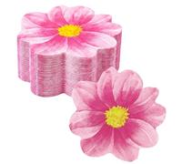 50 Pièces Serviettes en Papier Fleur 32 cm Rose Serviette Luxe pour Fête | Serviettes Papier Cocktail en Forme de Fleurs Motif Rose pour Restauration Anniversaire Table Décoration Mariage Pique-nique