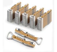 50 Pièces Tire Bouchon Personnalisé, Cadeau Invité Mariage, Décapsuleur en Bois Gravés Double Face, Idéal pour Bar, Maison, Anniversaire et Fête