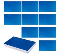 50 Pièces Vierge Cartes de Visite en Alliage D’Aluminium, Alliage D'Aluminium Gravée au Laser Vierge Cartes, Métal Business Carte Vierges, pour Bureau, Activités Commerciales (Bleu)
