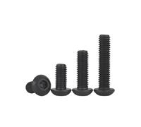 50 pièces vis à tête hexagonale semi-circulaire noircie, classe 12.9, M4, 50 pièces, M4x10