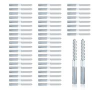 50 Pièces Vis Double Filetage M8 x 80 mm, Vis à Double Filetage | Boulons de Suspension Torx, Bois Goujon Tige Filetée pour Assemblage de Meubles et Fixation
