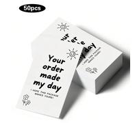 50 pièces Votre commande a illuminé ma journée Cartes de remerciement, Mini cartes de vœux Tournesol, Notes d'appréciation mignonnes pour petite entreprise, Inserts de cadeau client, Cartes de décorat