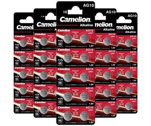 50 Piles AG10 / LR54 / LR1130 / 189 Camelion Alcaline 1,5V