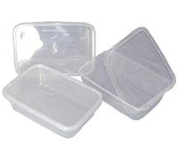 50 plastique transparent pour micro-ondes 650 ml/congélateur alimentaires Dimensions : 170 x 120 x 45 mm 650cc transport réutilisables liquide boîtes de rangement avec couvercles